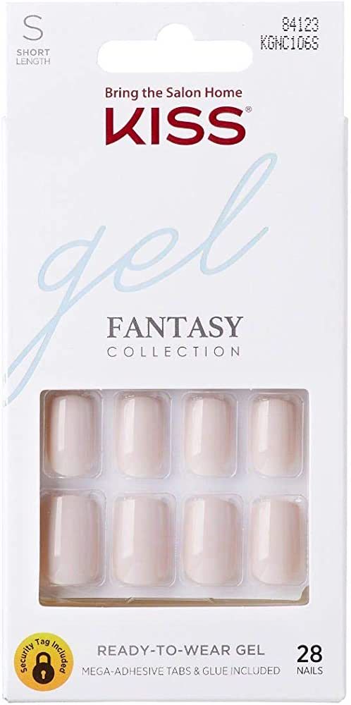 KISS Gel Fantasy Ready-to-Wear Press-On Gel Nails, “Here I Am”, Short, White, Nail Kit with 2... | Amazon (US)