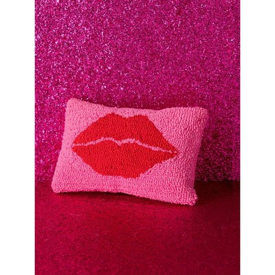 Shiraleah Pink and Red Lips Pillow | Target