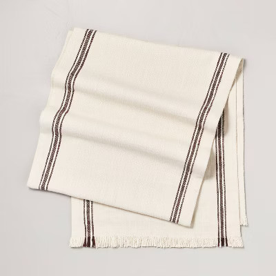 Engineered Stripes Table Runner Brown/Beige - Hearth & Hand™ with Magnolia | Target