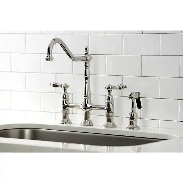 Heritage Bridge Kitchen Faucet with Brass Sprayer - On Sale - Overstock - 32402638 | Bed Bath & Beyond