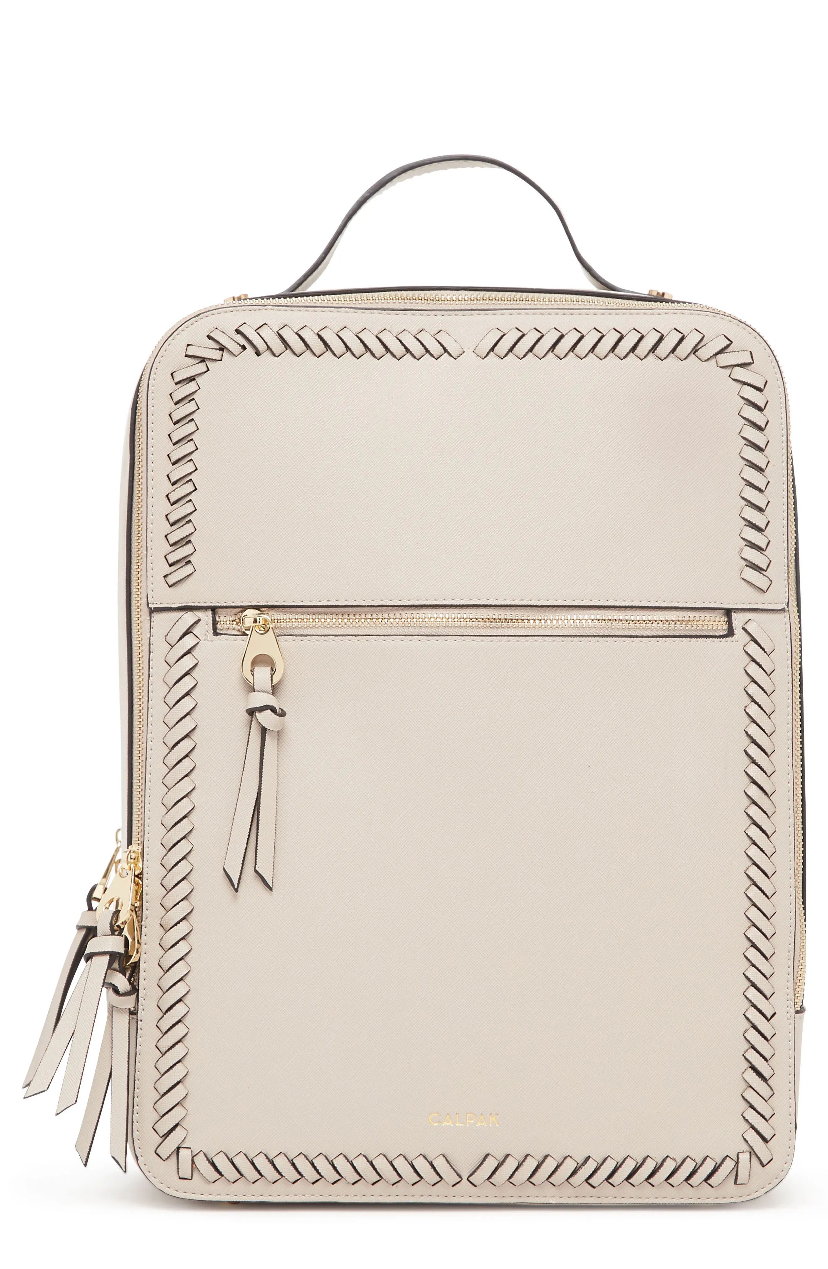 Calpak Kaya Faux Leather Laptop Backpack - Beige | Nordstrom