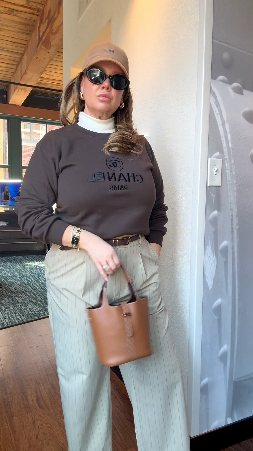 Casual chic outfit I wore in Boston for spring vacation. 

Exact sweatshirt can’t be linked 

Wearing a 12 in the trousers

#LTKMidsize #LTKOver40 #LTKootd