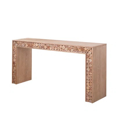 Wood Console Table with Natural Log Accents â€“ 62" Entryway Table, Narrow Sofa Table, Hallway Accent Table â€“ Modern Farmhouse Style | Wayfair North America