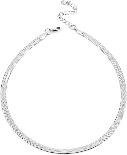 IGEMA 14K Gold Dainty Herringbone/Satellite Chain Choker Necklace Fashion Jewelry for Women Girls... | Amazon (US)