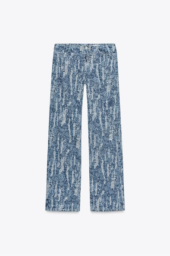 Z1975 STRAIGHT MID-RISE WORN EFFECT JEANS | Zara US