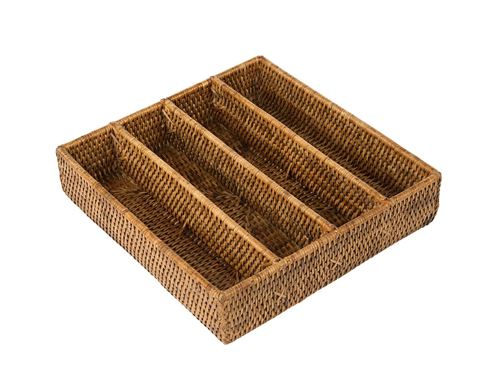 Everard Rattan Silverware 2.75" H x 11" W x 11.5" D Drawer Organizer | Wayfair North America