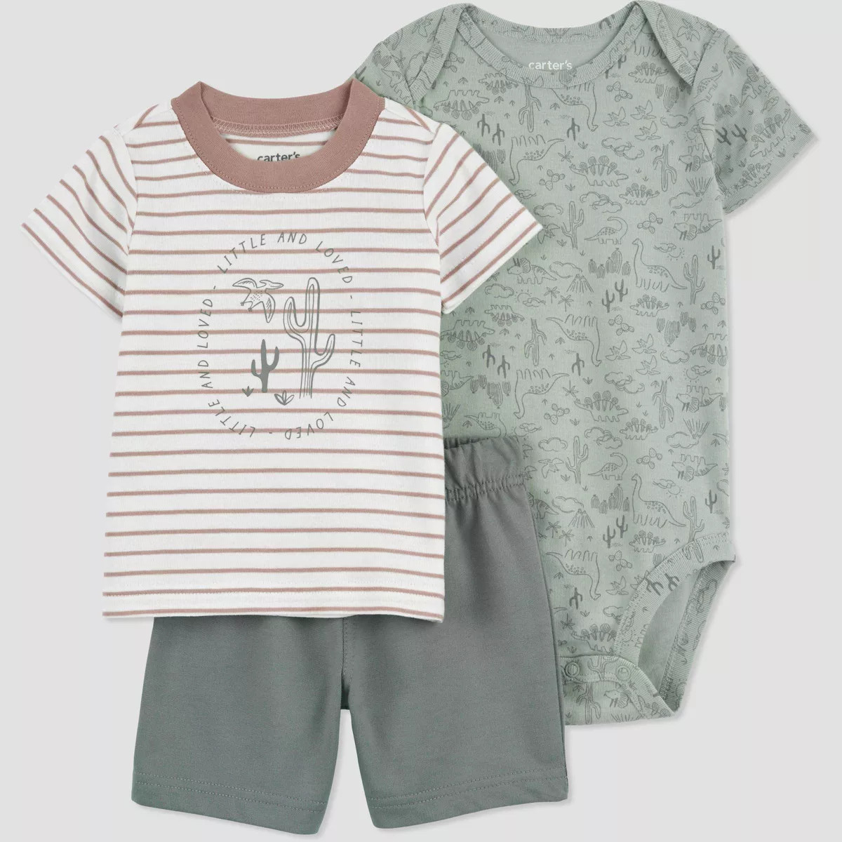Carter's Just One You® Baby Boys' Dino Top & Bottom Set - Green | Target