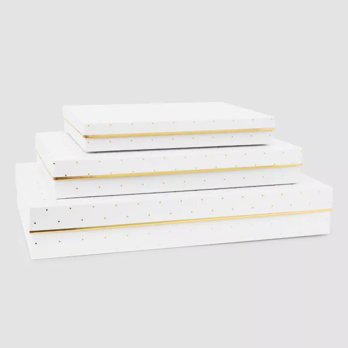 White with Gold Dot Shirt Boxes Set of 3 - Sugar Paper™ | Target