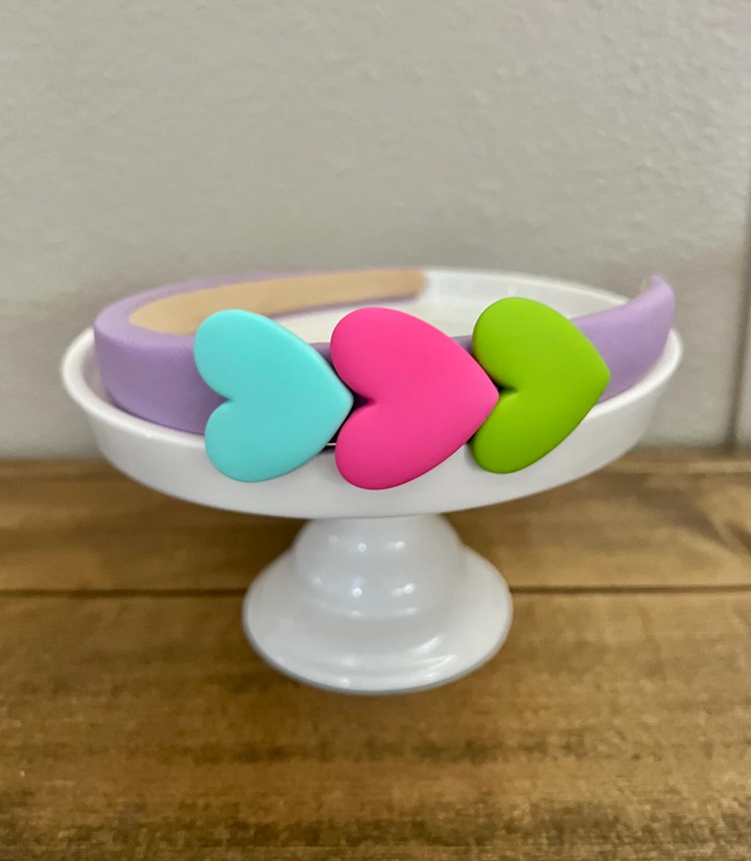 Girls Headband Valentines hearts pink purple hair accessory | girls age 2-10, cute and unique hai... | Etsy (US)