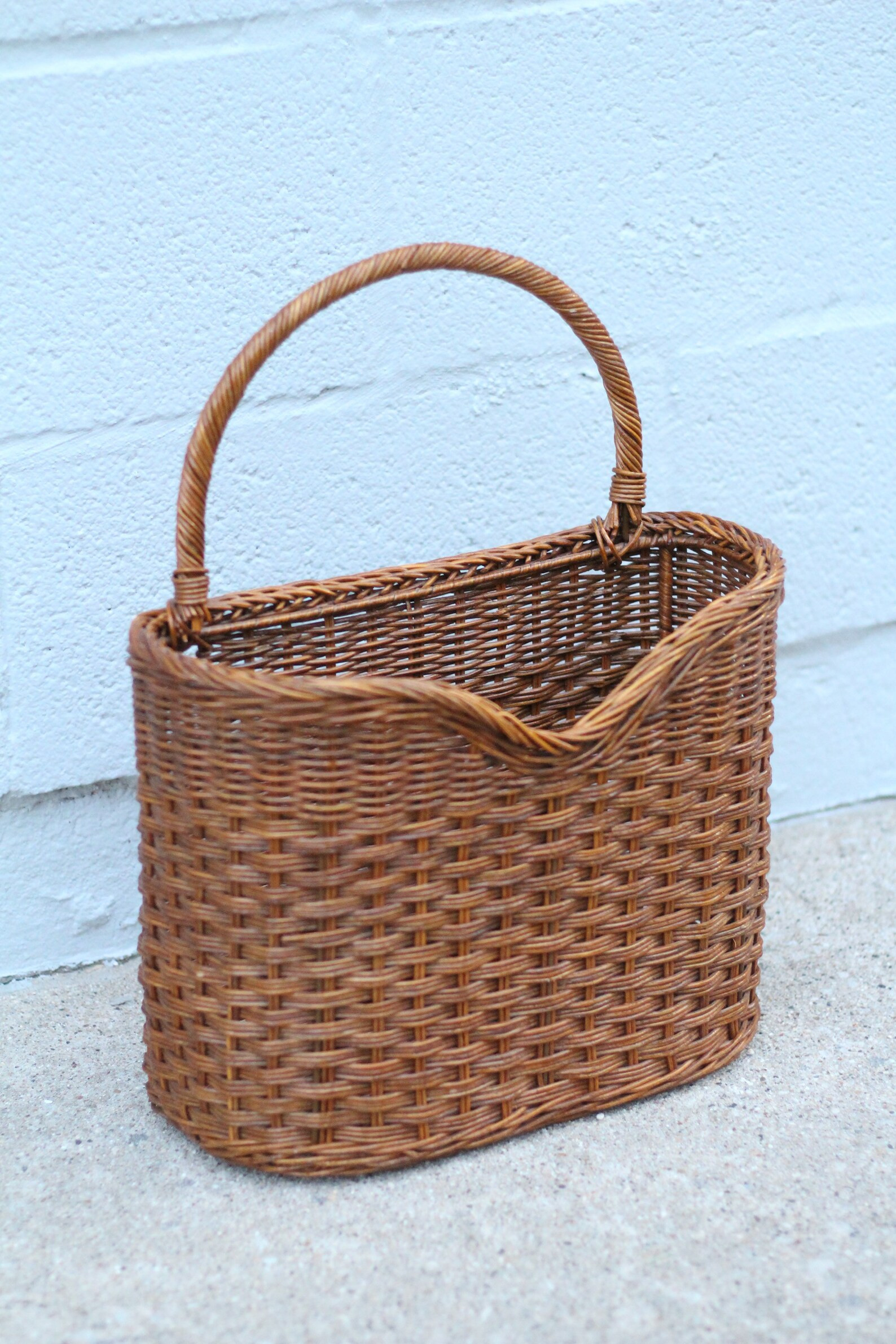 Wicker Wall Hanging Basket / Rattan Wall Basket / Wall Planter | Etsy | Etsy (US)