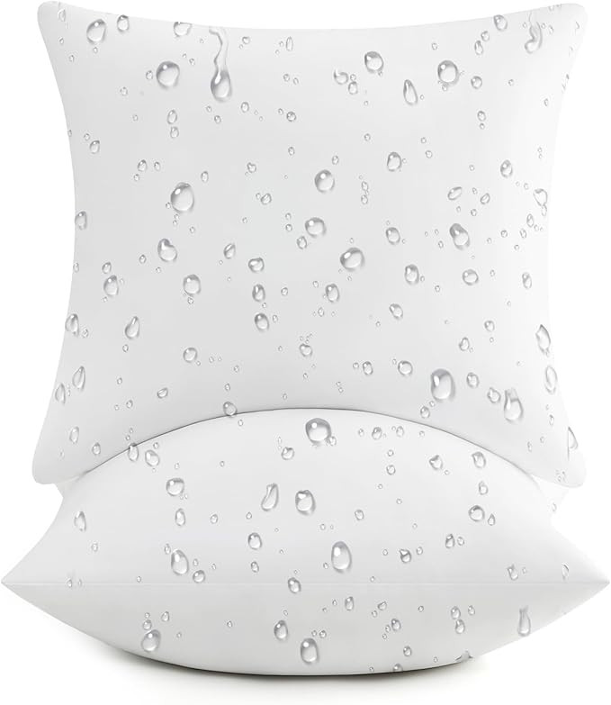 puredown® 22x22 Outdoor Pillow Inserts, Set of 2, Fluffy Soft Waterproof Down Alternative Square... | Amazon (US)
