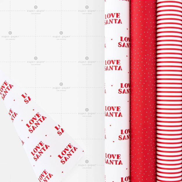 30 sq ft Gift Wrap Trio Red/White - Sugar Paper™ + Target | Target