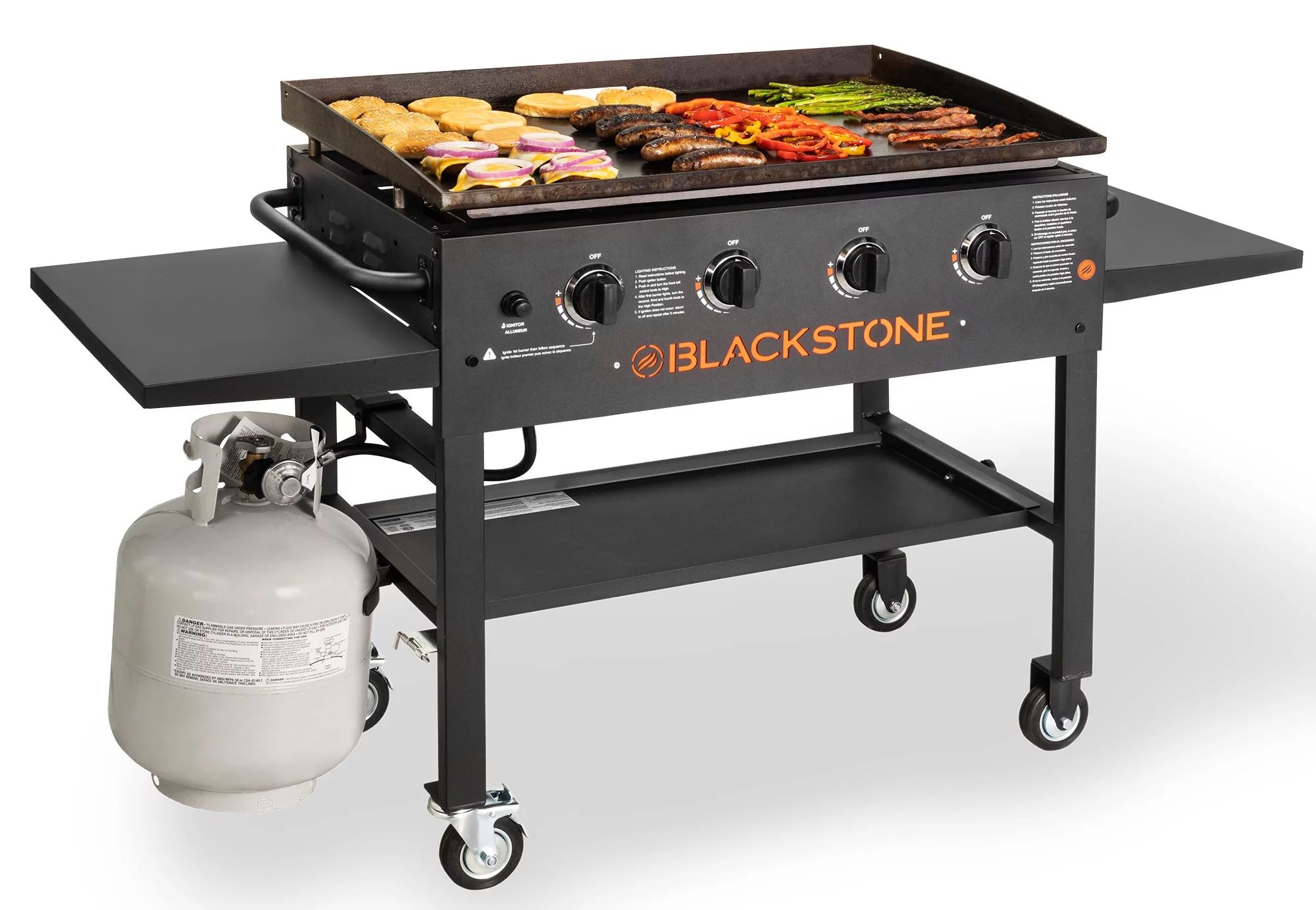 Blackstone 4-Burner 36" Griddle Cooking Station with Side Shelves | Walmart (US)