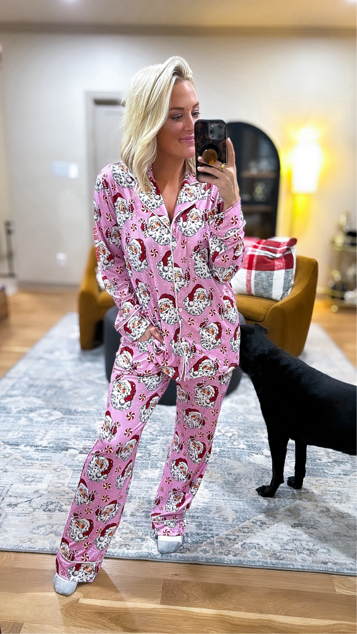 Santa pajamas from pink Lily 30% off wearing size medium 

#LTKHoliday #LTKCyberWeek #LTKSeasonal