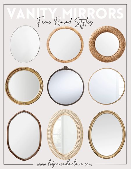 Vanity Mirrors - here’s a roundup of our fave round styles! So many pretty finds at different price points! Perfect for a bathroom or powder room refresh!

#homedecor #ovalmirror #roundmirror 

#LTKunder100 #LTKhome #LTKsalealert