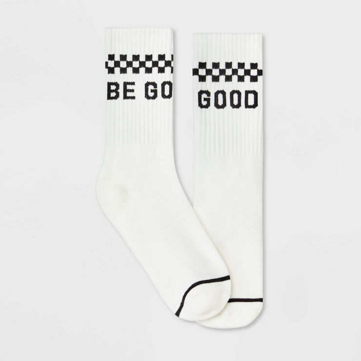 Women&#39;s Ascot + Hart Do Good Graphic Socks - White | Target