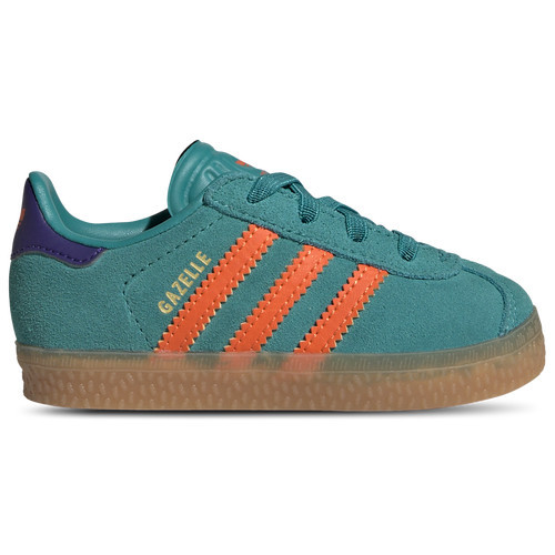Boys adidas Originals adidas Originals Gazelle - Boys' Toddler Shoe Pure Teal/Impact Orange/Collegiate Purple Size 09.0 | Kids Foot Locker (US)