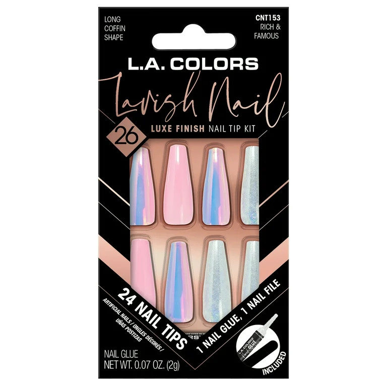 L.A. COLORS Lavish Nail Tips, Rich and Famous, 26 Pieces | Walmart (US)