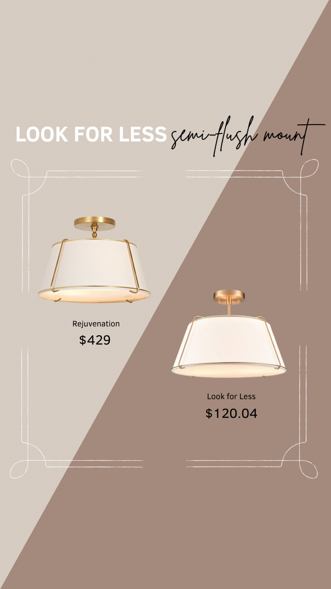 semi-flush mount light, brass semi-flush mount light, ceiling light, entryway light, office light, bedroom light, rejuvenation, rejuvenation look for less, rejuvenation light dupe 

#LTKsalealert #LTKhome