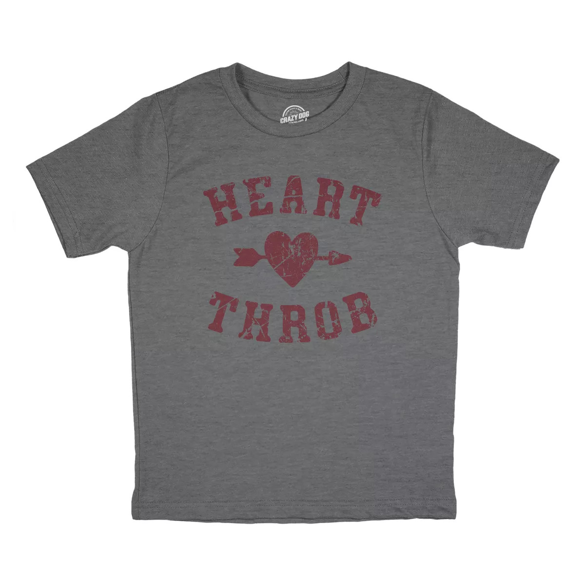 Youth Heart Throb T Shirt Cute Valentines Day T Shirts for Kids - Crazy Dog Youth T Shirt Dark Gr... | Target