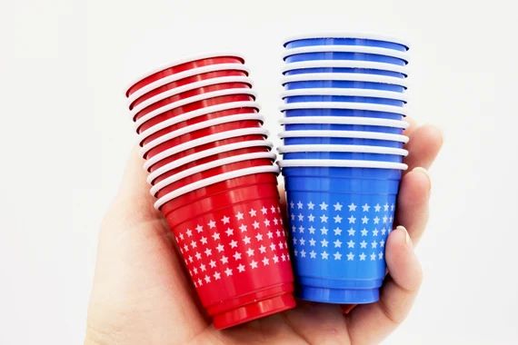 Patriotic Jello Shot Cups  40 Pack  Mini Red Blue & White | Etsy | Etsy (US)