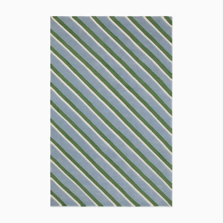 Kids Overscale Diagonal Stripe Rug | West Elm (US)