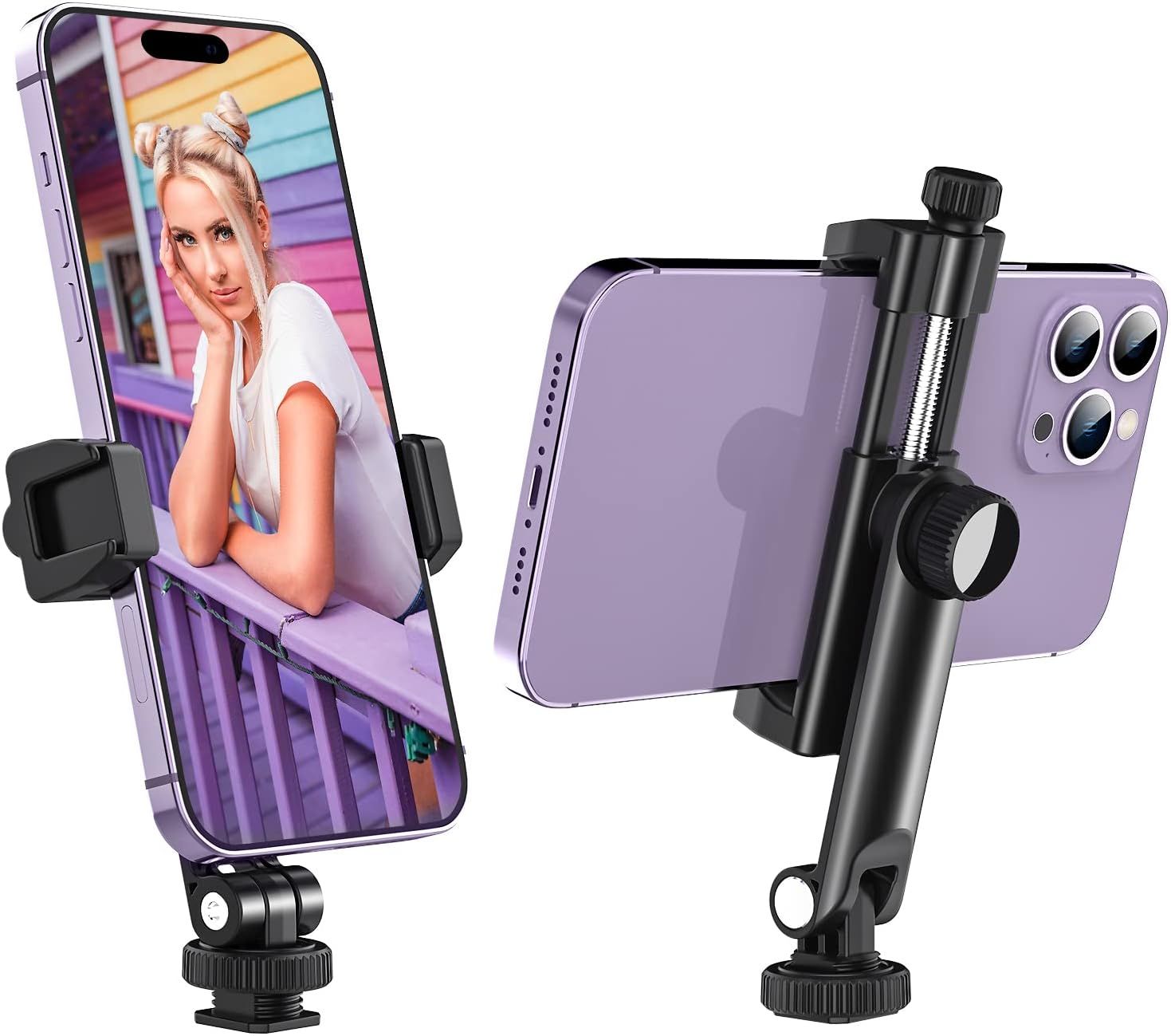 Anozer Tripod Phone Mount, Universal Phone Holder for Tripod with 2 Cold Shoe, 360° Rotatable Sm... | Amazon (US)