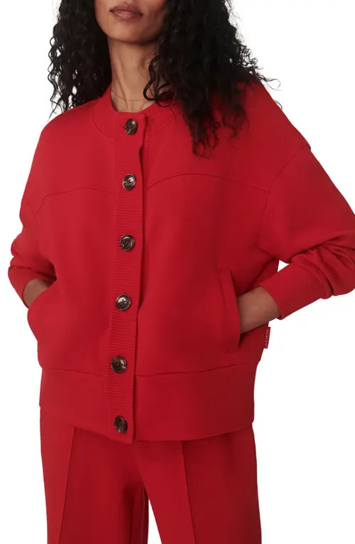 Varley Olwen Sweatshirt Cardigan in Red Marl at Nordstrom, Size Medium | Nordstrom