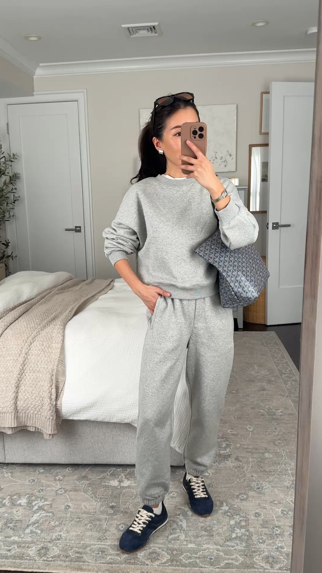 Sizing brow 👇 Gap 40% off sitewide Sale! Petite friendly sweat sets

• VintageSoft crewneck sweatshirt xs petite, relaxed fit with wider boxier cut.

• VintageSoft relaxed joggers xs petite. if you're taller than me (5 ft) you might want to try regular length. If you're in between sizes, I would size up so they’re comfortably loose for sweats. Fleece lined. 

In different colors and styles, so you can mix and match.

• trying on navy Dolce Vita Viper sneakers, runs small. I am usually 5/ 5.5 in other brands and sized up to a 6.

Matching sets, petite friendly atheleisure, comfy lounge set, travel outfit

#LTKSpringSale #LTKTravel #LTKmomlife