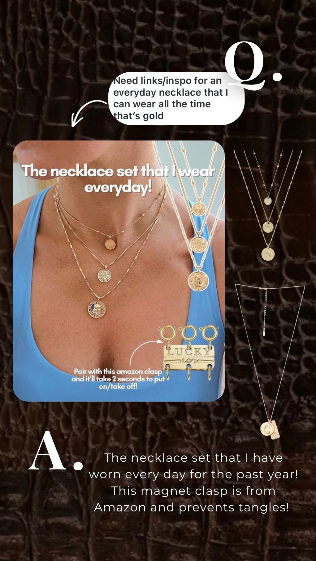 The necklace set I’ve been wearing everyday for the past year. Paired with this magnetic clasp from Amazon you can’t go wrong. 



#LTKSaleAlert #LTKgrwm #LTKootd