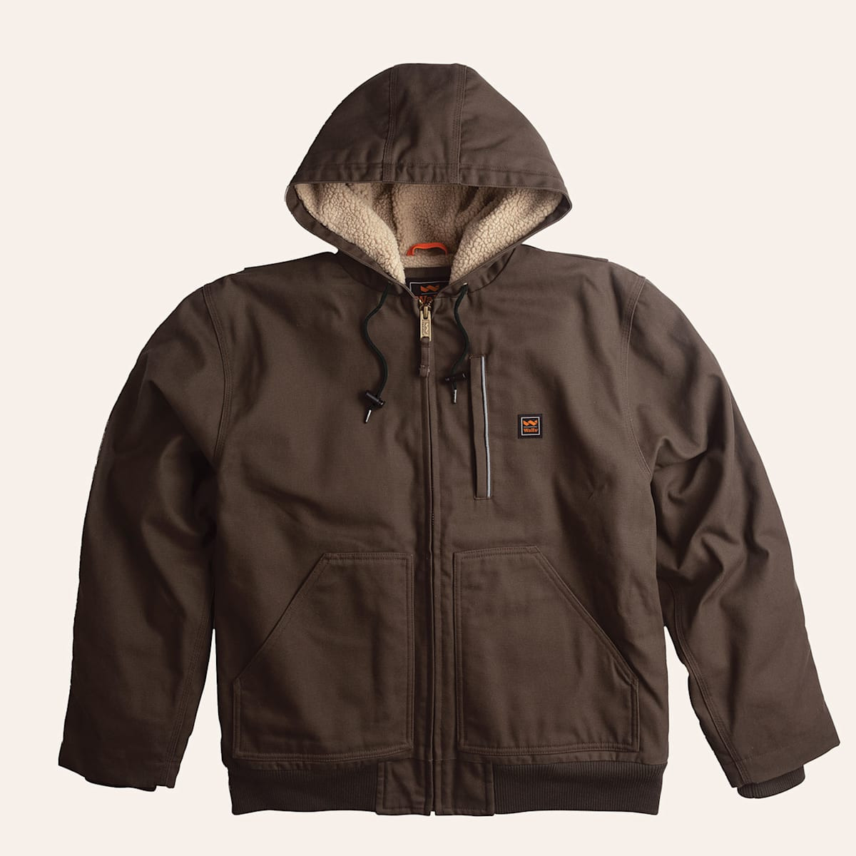 Walls Men's Mingus Bark Brown Sherpa Lined Duck Work Bomber Jacket | Cavender's
