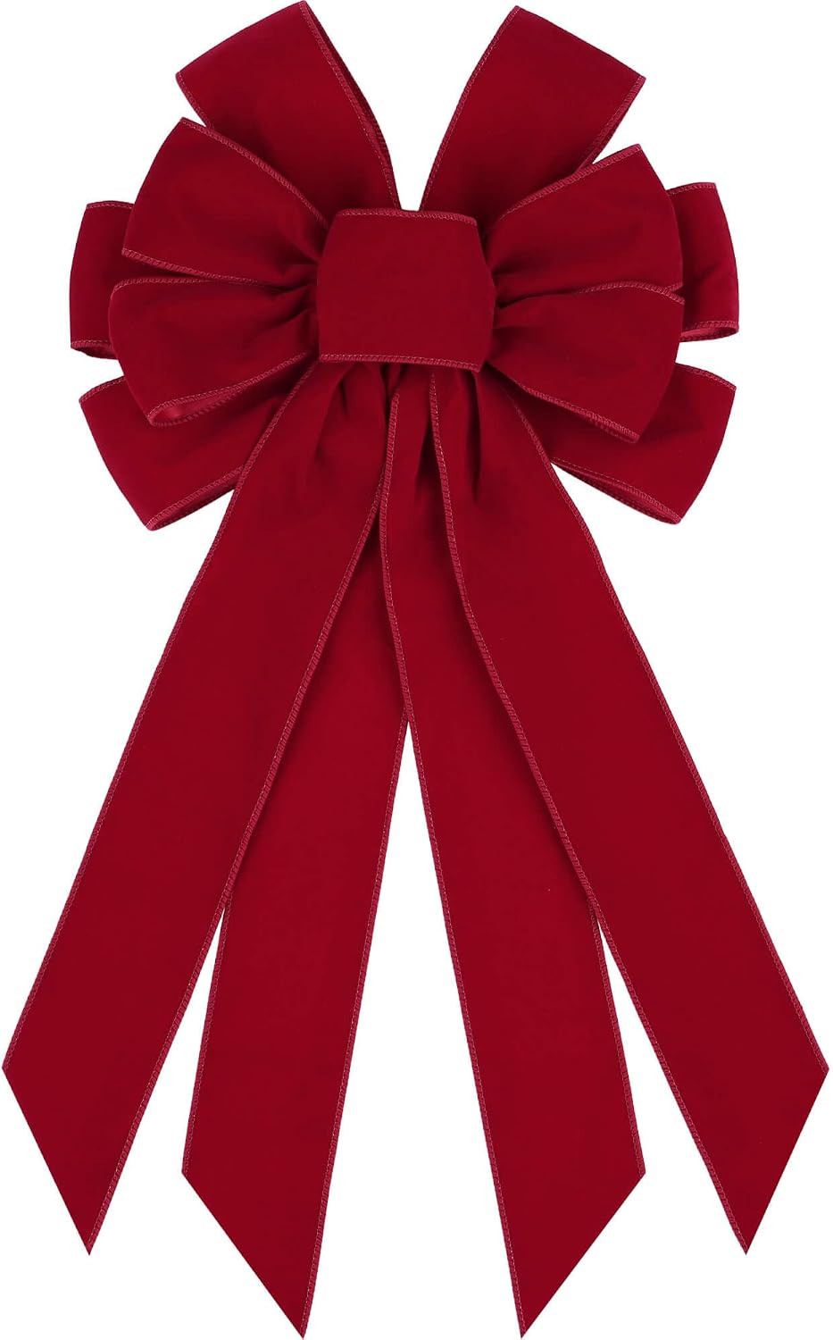 True Red Velvet Bow Christmas Tree Topper for Wreaths, 20.9 in | Amazon (US)