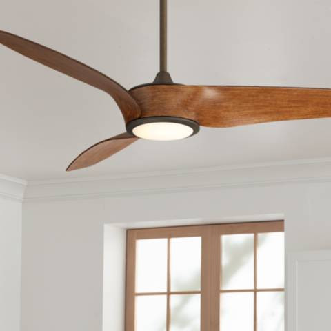 56" Casa Como Bronze and Koa LED Modern Ceiling Fan with Remote - #79D73 | Lamps Plus | Lamps Plus