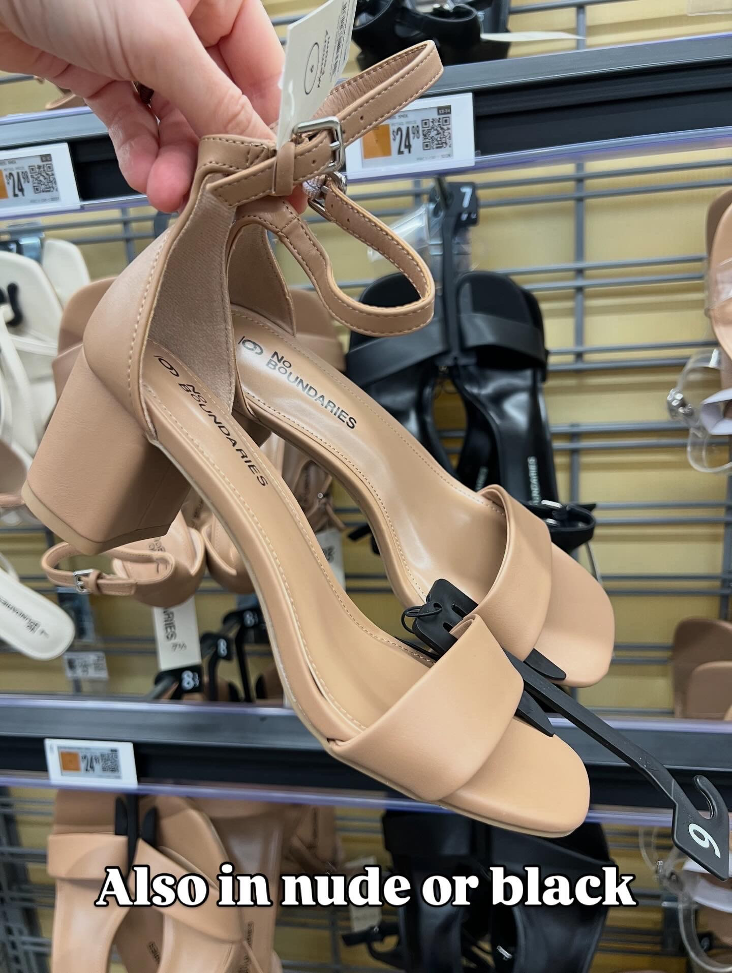 Walmart ankle strap heels, three colors to choose from. The only shoe you need for dressy occasions! 