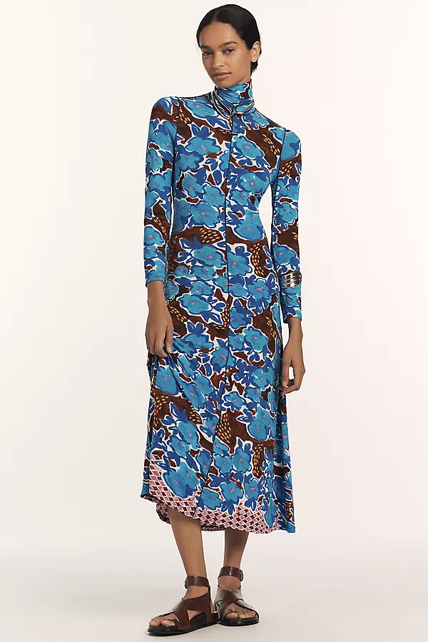 Hunter Bell Long Sleeve Slim Turtleneck Midi Dress | Anthropologie (US)