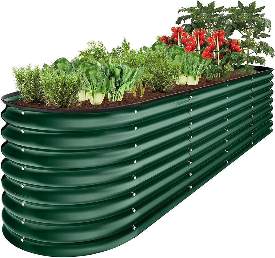 Best Choice Products 8x2x2ft Metal Raised Garden Bed, Oval Outdoor Deep Root Planter Box for Vege... | Amazon (US)