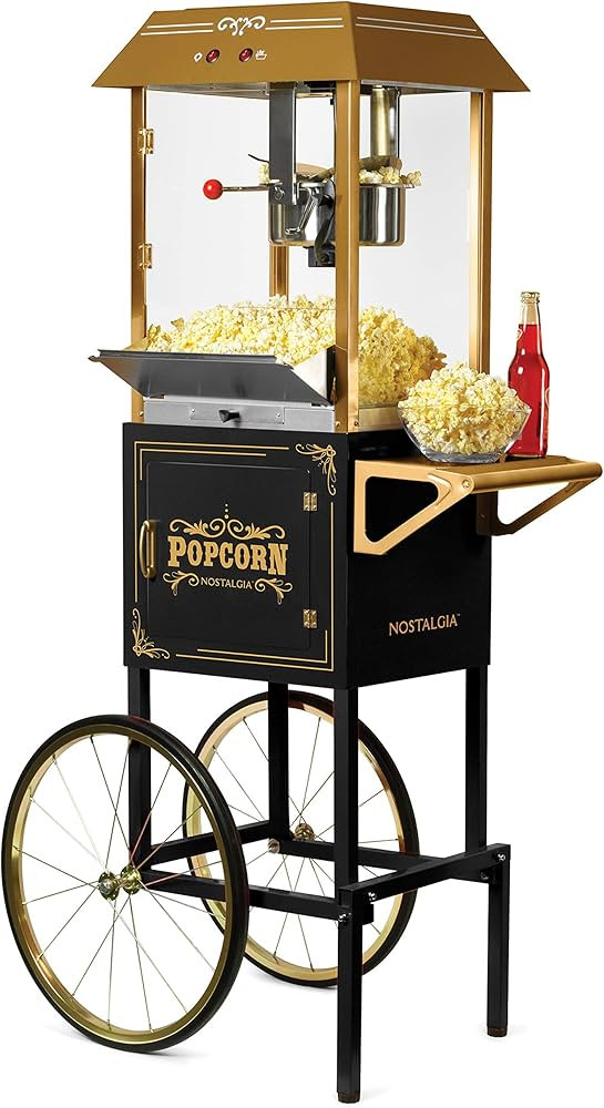 Nostalgia Popcorn Maker Machine - Professional Cart With 10 Oz Kettle Makes Up to 40 Cups - Vinta... | Amazon (US)