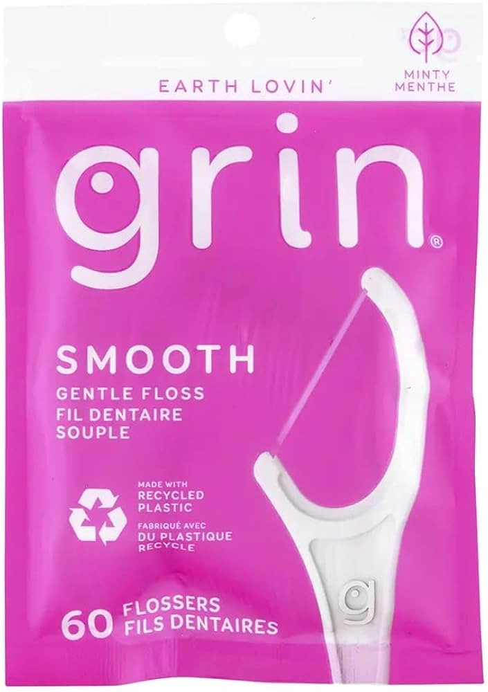 Grin Smooth Floss Tape, Gentle, 60 Flossers | Amazon (US)