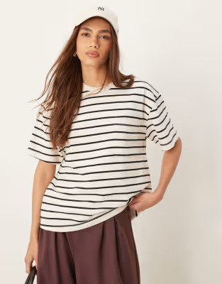 Abercrombie & Fitch pocket box fit t-shirt in white and navy stripe | ASOS (Global)
