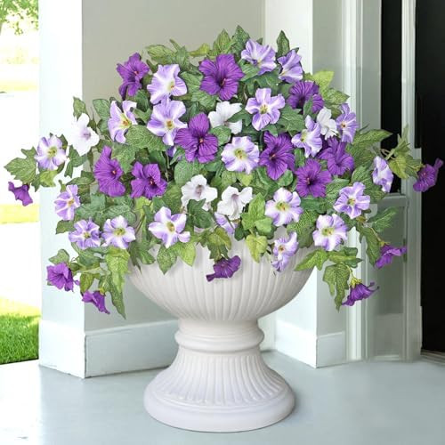 TOCHGREEN Artificial Fake Flowers Plants for Outdoor Decoration 2PCS Faux Morning Glory Silk Flow... | Amazon (CA)