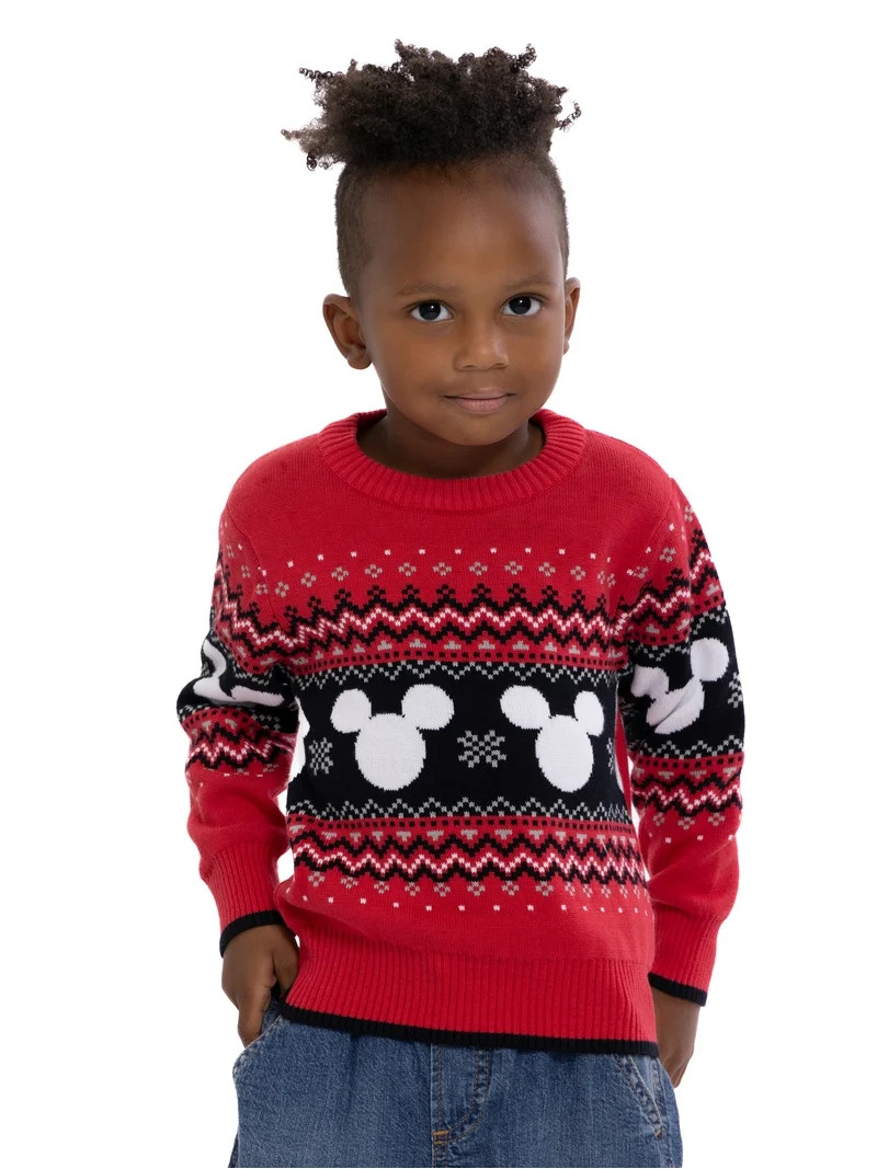Mickey Mouse Toddler Boys Holiday Graphic Sweater, Sizes 12M-5T | Walmart (US)