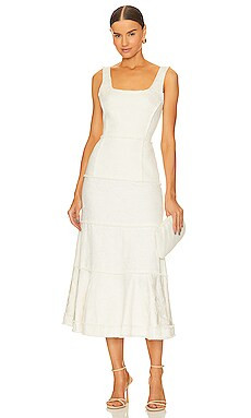 Alexis Corina Midi Dress in Ivory from Revolve.com | Revolve Clothing (Global)