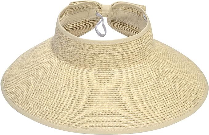 Simplicity Women's UPF 50+ Wide Brim Roll-up Straw Sun Hat Sun Visor | Amazon (US)