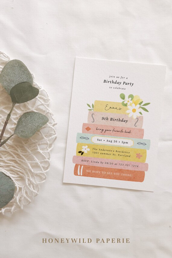 Storybook Birthday Invitation Editable Book Themed Party - Etsy | Etsy (US)