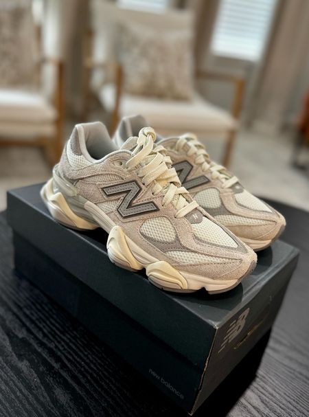 Fav on the go sneakers! New Balance 9060s (I have them in 4 different colorways, but these are the "Sea Salt" suede pack)