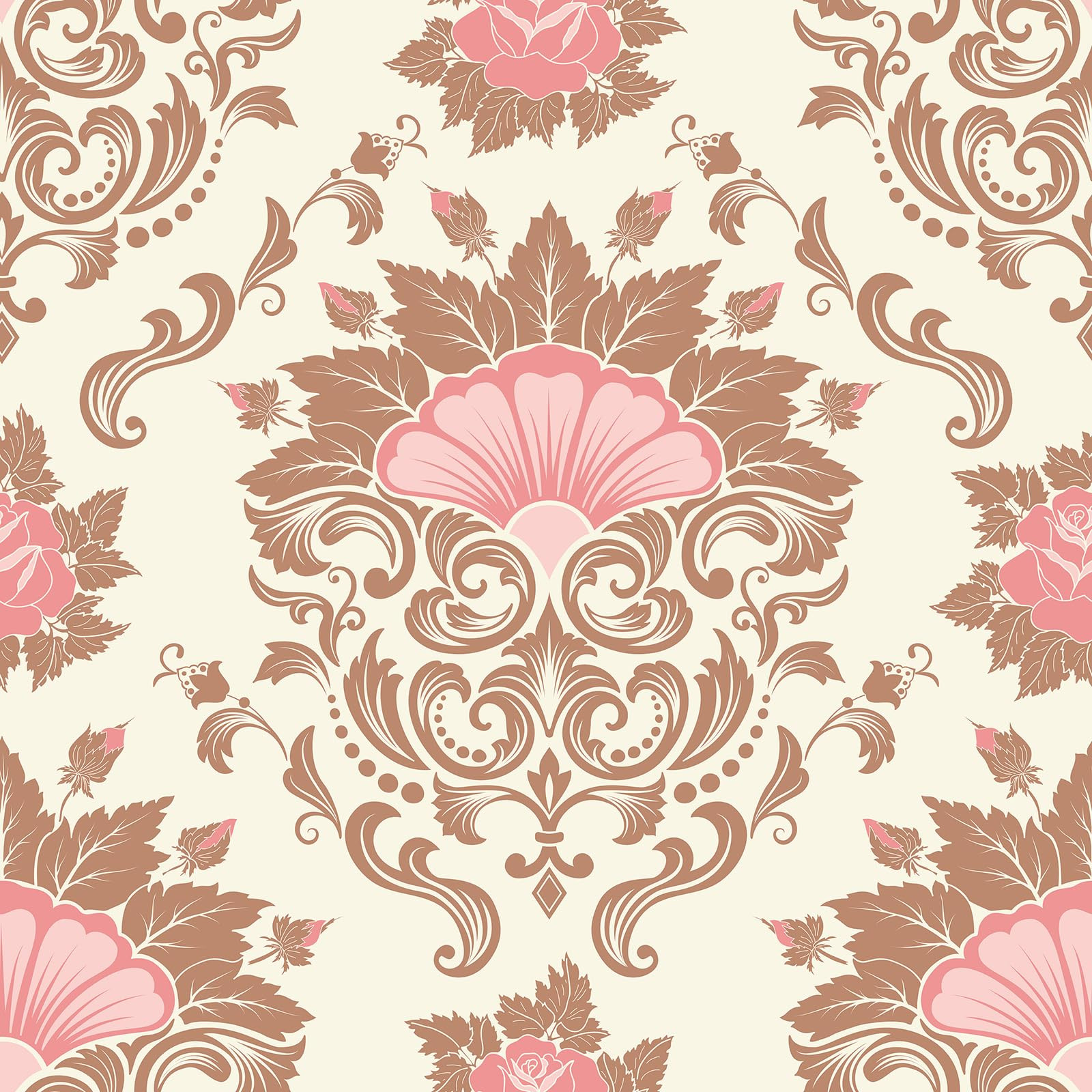 Damask Wallpaper 17.5"×160" Pink Damask Peel and Stick Wallpaper for Bedroom Bathroom Living Roo... | Amazon (US)