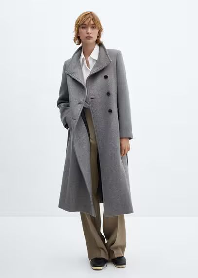 Belted Manteco wool coat | MANGO (UK)