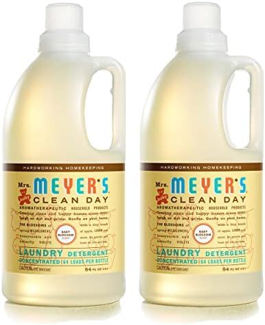 Mrs. Meyer's Baby Laundry Detergent Liquid, Infused with Essential Oils, Baby Blossom, 64oz - Pack o | Amazon (US)