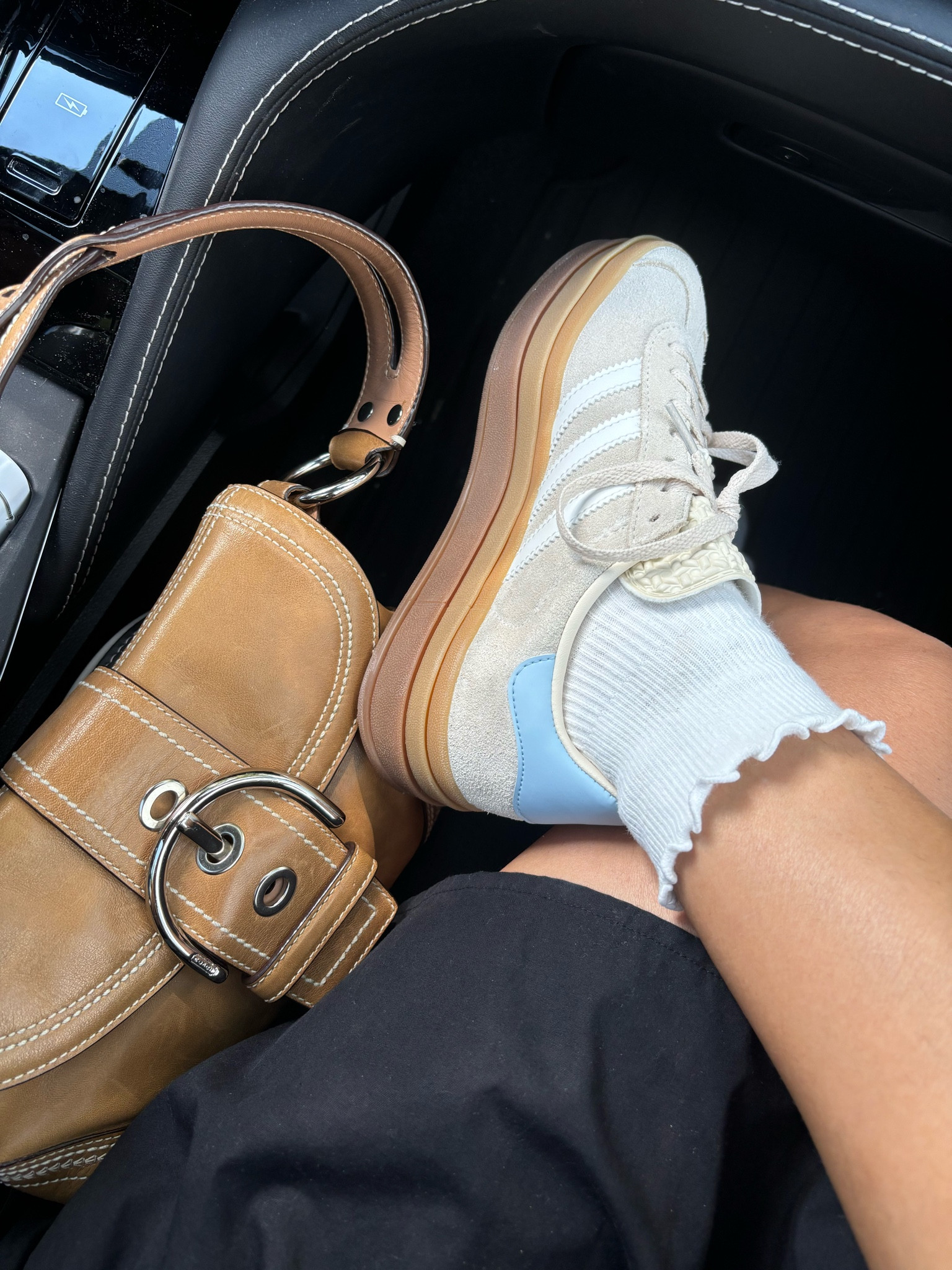 Itsliddystyle wearing Adidas gazelle platforms shoes (size kids 4.5). Colorful sneakers. Platform sneakers. Adidas shoes. Summer sneakers. Coach vintage bag. Coach leather bag. Vintage coach.

#LTKFindsUnder100 #LTKSummerSales #LTKShoeCrush