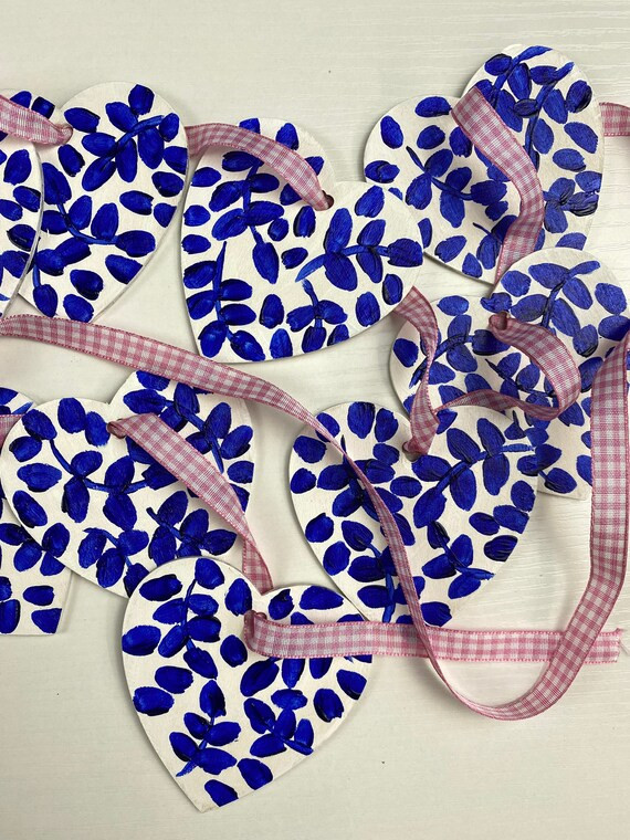 Chinoiserie Heart Garland, Valentine’s Garland, Valentines Decor, Valentines Garland | Etsy (US)